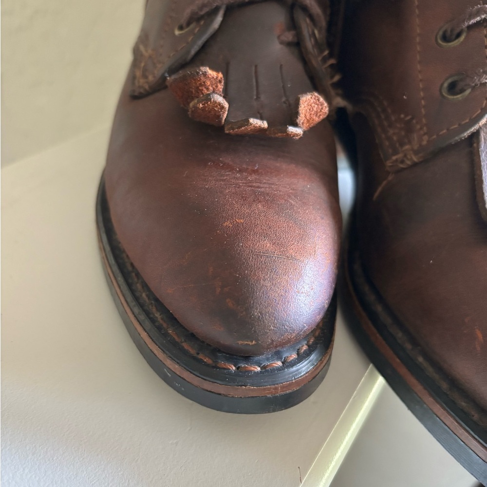 Vintage Durango Lace-Up Packer Boot Kiltie 90’s Brown leather - Picture 5 of 13